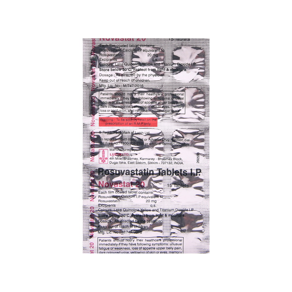 Product NOVASTAT 20 MG TAB - 15 TAB | M108